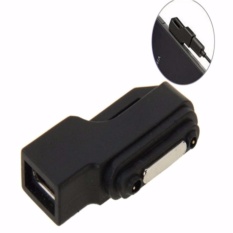 Micro USB to Magnetic Charger Connector Adapter Sony Xperia Z3 /Z2 /Z1/Z Ultra Penghubung Kabel Micro USB Converter Charging Casan Isi Ulang Daya Baterai Batre Adaptor Magnetik Membantu Pengisian Seperti Kabel Charger USB Biasa s8241- Black
