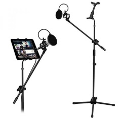 Mikrofon dan Tablet Tripod Boom Stand Kit, Kasonic 2-In-1 Adjustable Telescopic Tablet Holder untuk Apple IPad Air Mini Samsung Galaxy Note Pro Microsoft Permukaan Google Nexus-Intl