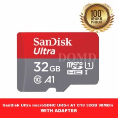 Microsd SanDisk Ultra 32GB A1 microSDHC UHC-I Card With Adapter speed up to 98Mbp/s ORIGINAL GARANSI RESMI