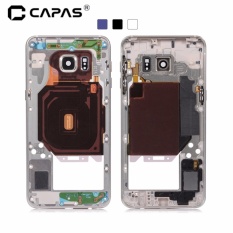 Bingkai Tengah Bezel LCD Perumahan Chassis Mid Faceplate dengan NFC + Kunci Samping untuk Samsung Galaxy S6 Edge Plus- INTL