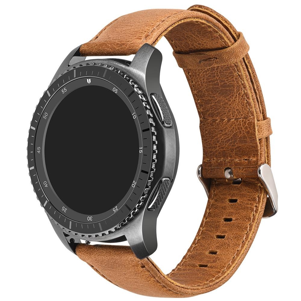 Miimall Vintage Series Genuine Leather Strap Penggantian Watchband With Gesper Stainless-Steel Klasik For Gear S2 Klasik SM-R732/ R735 Smart Watch