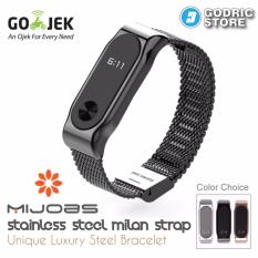 MIJOBS Milan Stainless Steel Wrist Strap Xiaomi Mi Band 2 Original - Hitam