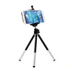 Mini 360°fashion Penahan HP Putar Dudukan Tripod + Tempat Ponsel Braket untuk iPhone Hitam-Intl