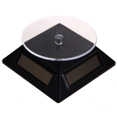Mini 4 Panel Bertenaga Surya Mengubah Putaran Meja Stan Pameran Perhiasan (Hitam)