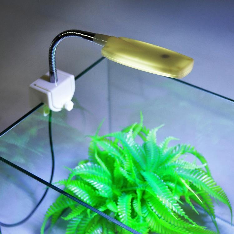 MINI Aquarium Fish Tank LED Light Distorted Desk Lamp Flexible White Blue - intl