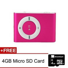 Mini Clip MP3 Player Song Muisc With Free 4GB Micro SD Card (Pink) - intl