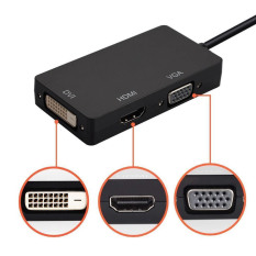 Tampilan Mini Port 1,1 amp DP petir untuk DVI + VGA + HDMI adaptor untuk MacBook Pro - International