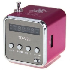 Mini Digital Berkualitas Tinggi MP3 Portable Speaker dengan TF/USB/FM (TD-V26) Merah Muda-Intl