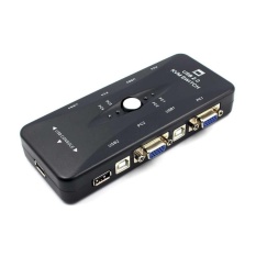 Mini Portabel 4 Port Manual KVM Sakelar Keyboard VGA Video Monitorusb 2.0 Versi-Internasional