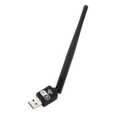 Mini Portable USB Wi Fi Penerima adaptor 150 Mbps Lan nirkabel jaringan kartu aksesori dengan 2 DB antena untuk XP Vista Windows 7 Linux Mac OS X sistem komputer laptop hitam