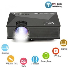 Mini Proyektor UC46 Portable Multimedia Home Cinema Theater 1200 Lumens LED Proyeksi dengan USB VGA HDMI SD Card AV WiFi ForParty. Rumah Entertainment.20000 Jam LED Hidup dengan Remote-Intl