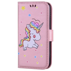 Misolocat untuk LG K10 (2016) Case Unicorn Flip Cover Wallet Leather Kasus untuk LG K10 Stand Covers Mewah Capa Funda Baru-Internasional