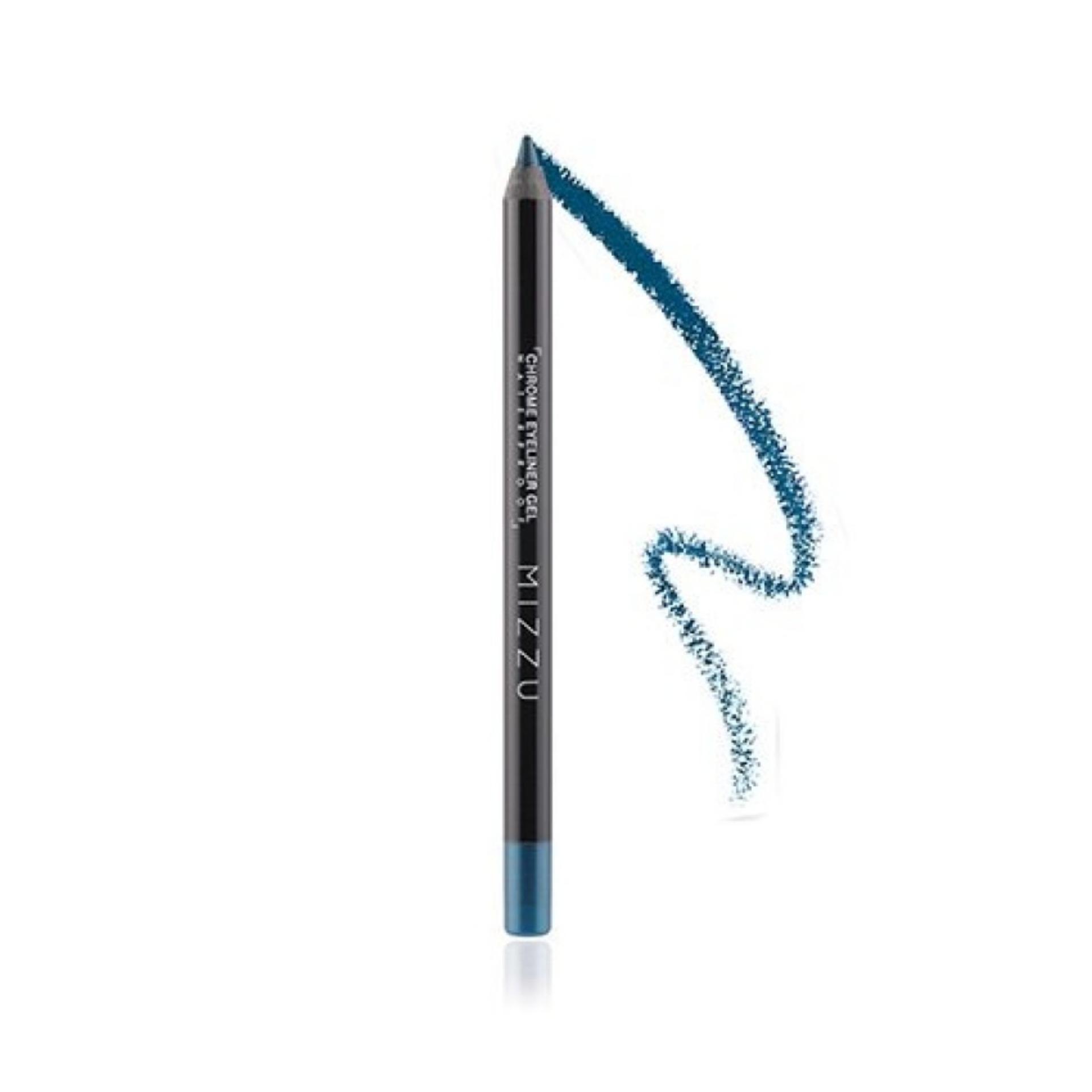 Mizzu Chrome Eyeliner Gel (Mettalic Blue) - Waterproof Warna Tahan Lama Hasil Matte Eyeliner Gel