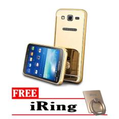 MNC Case Metal Samsung Galaxy J2 Bumper Mirror Slide - Gold + Free iRing(Gold)