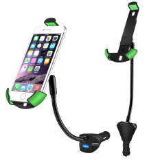 Mobil Universal dudukan ponsel dengan 3-port USB Charger (5 V, 5,5 amp) Stan Cradle untuk Apple iphone 6 6Plus Samsung Galaxy S6 S5