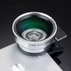 Ponsel Lensa Profesional Profesional 0.45X Ultra Wide Angle Makro Dua-in-one Lensa Efek 0.45X Lebar Angle Lens-Intl