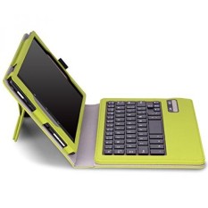 MoKo Fire HD 8 Bluetooth Tastatur Hülle Keybord Case - PU Leder Schutzhülle mit abnehmbarer Wireless Bluetooth Tastatur QWERTY Layout für Amazon Fire HD 8.0 Zoll (5. Generation - 2015 Modell), Grün (Nicht für Fire HD 8 2016) - intl
