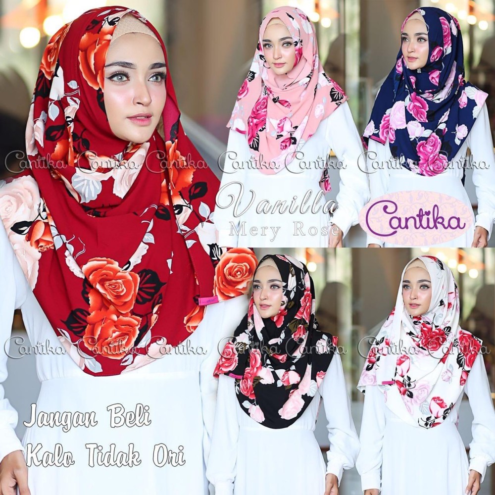 MOOIE - PASHTAN bunga/ JILBAB INSTAN cantika/ PASHMINA INSTAN FRISTY/ PASTAN / HIJAB / KERUDUNG PASHMINA INSTAN MERRY ROSE