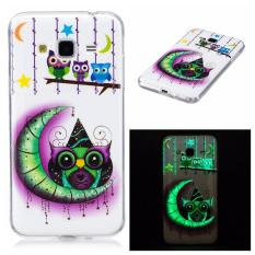 Moon Owl Noctilucent TPU Lembut Kantong Gas Belakang Case Cover untuk Samsung Galaxy J3 Case-Intl