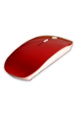 Moonar USB Mouse Nirkabel Optik Ultra Tipis 2, 4g Gagang Telepon Tanpa Kabel For Laptop Komputer PC Desktop Merah