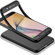Moon Case GALAXY J5 PRIME (2017) Full-body Case Shockproof Lembut TPU Matte Finish Slim Cover 2 In 1 Cakupan Penuh Perlindungan dengan Tempered Glass Pelindung Layar untuk Samsung GALAXY J5 PRIME (2017) Hitam-Intl