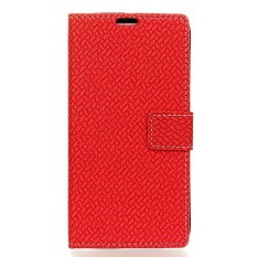 Moonmini Case Cover, For Sharp Aquos Ever SH-02J Woven Pattern PU Leather Wallet Case Magnetic Flip Stand Cover with Card Slots Photo Frame - intl