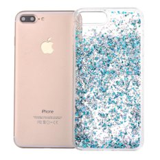 Moonmini Case untuk iPhone 6 Plus/Iphone 6 S Plus Case Diamond Lumpur Case PC Bening Keras Penutup Belakang TPU Side-Biru