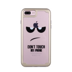 Moonmini Case untuk iPhone 8 PLUS Jangan Sentuh Ponsel Saya Transparan Case Shockproof PC Bumper Lembut Casing TPU (Mawar Emas)