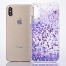 Moonmini Case untuk IPhone X Flowing Glitter Quicksand Case Anti-goresan Clear Back Cover-Intl
