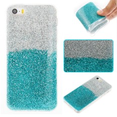 Moonmini untuk iPhone SE 5SE 5 5 S Dual Rambut Palsu Gradien TPU Casing Ponsel Modis Pelindung Penutup Belakang