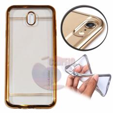 Motomo Chrome Samsung Galaxy J5 Pro 2017 Shining Chrome / Silikon Samsung J5 Pro 2017 Shining List Chrome / Ultrahin Samsung Galaxy J5 Pro 2017 J530 List Chrome Gold Jelly Case / Case Samsung J5 Pro 2017 / Casing Hp - Gold / Emas