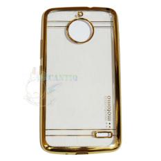 Motomo Chrome Soft Case Motorola Moto E4 Emas / Silikon Motorola Moto E4 Shining Chrome / Tpu Jelly Ultrathin Motorola Moto E4 Ring Glossy / Sofshell / Silicone Shinning Gold / Case HP / Case Unik / Casing Motorola Moto E4 - Transparant List Gold