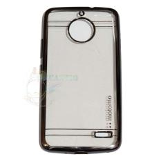 Motomo Chrome Soft Case Motorola Moto E4 Hitam / Silikon Motorola Moto E4 Shining Chrome / Tpu Jelly Ultrathin Motorola Moto E4 Ring Glossy / Sofshell / Silicone Shinning Black / Case HP / Case Unik / Casing Motorola Moto E4 - Transparant List Hitam