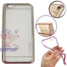 Motomo Chrome Case Vivo V5S Shining Chrome / Ultrahin Vivo V5S List Chrome Jelly Case / Silikon Vivo V5S Shining List Chrome Silver / Soft Case / Casing Vivo V5S - Silver