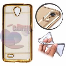Motomo Chrome Vivo Y21 Shining Chrome / Silikon Vivo Y21 Shining List Chrome / Ultrahin Vivo Y21 List Chrome Gold Jelly Case / Silicone Shinning / Case Vivo Y21 / Casing Hp - Gold