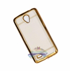 Motomo Chrome Vivo Y21 / Y22 Softcase Shining List Chrome Glamour / Tpu Jelly Case/ Ultrahin Ring Glossy / Sofshell / Jelly Silikon / Silicone Shinning Kilau / Case HP / Case Unik / Casing Vivo - Transparant List Gold