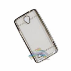 Motomo Chrome Vivo Y21 / Y22 Softcase Shining List Chrome Glamour / Tpu Jelly Case/ Ultrahin Ring Glossy / Sofshell / Jelly Silikon / Silicone Shinning Kilau / Case HP / Case Unik / Casing Vivo - Transparant List Silver