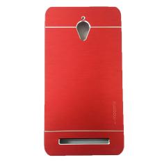 Motomo Hardcase For Asus Zenfone GO Ukuran 4.5 Inch ZC450TG Rubber Polycarbonat + Metal Hardcase Hard Back Case / Hard Back Cover / Metal Allumunium Case / Casing HP / Casing Handphone - Red