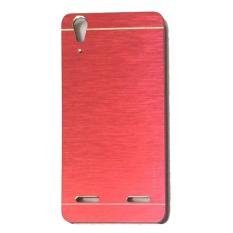 Motomo Hardcase For Lenovo A6010 / A6010 Plus / A6010+ / A6010 + / A6000 Rubber Polycarbonat + Metal Hardcase Hard Back Case / Hard Back Cover / Metal Allumunium Case / Casing HP / Casing Handphone - Red