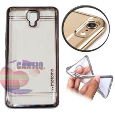 Motomo Chrome Infinix Note 4 X572 Shining Chrome / Silikon Infinix Note 4 X572 Shining List Chrome / Ultrahin Infinix X572 Note 4 List Chrome Black Jelly Case / Silicone Shinning / Case Infinix Note 4 X572 / Soft Case / Casing Hp - Hitam