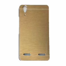 Motomo Lenovo A6000 / Lenovo A6010 / Lenovo A6010 Plus / Lenovo A6010+ / Lenovo A6010 + Metal Hardcase Alumunium Case Rubber Polycarbonat + Metal Hardcase / Hard Back Cover / Casing HP / Casing Handphone - Gold