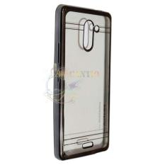 Motomo List Chrome Soft Case Infinix Hot 4 Pro / Silikon Infinix X556 Hitam Shining Chrome / Tpu Jelly Ultrathin Infinix Hot 4 Pro Ring Glossy / Sofshell / Silicone Shinning / Case HP / Case Unik / Casing Infinix Hot 4 Pro - Transparant List Black