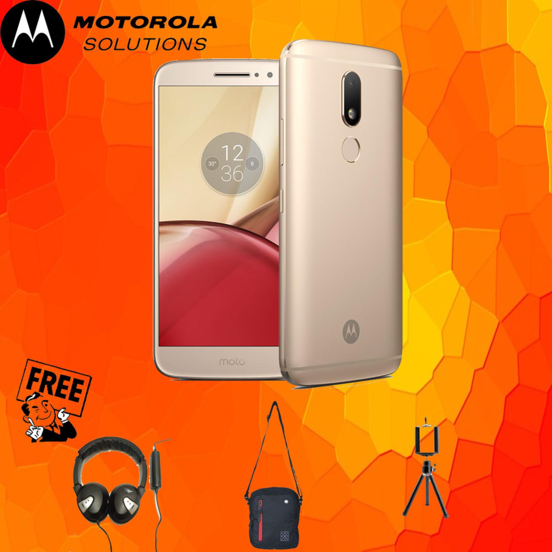 Motorola Moto M TX1663 4Gb Gold Free Paket Super Lengkap