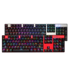 MOTOSPEED / Mo Leopard CK104 RGB Backlight Game Mechanical Keyboard Metal Wired Green Shaft Retro Home - intl