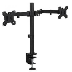 Gunung-itu Dual Monitor Mount Desk Stand untuk LCD LED Computer Menampilkan Dua Lengan Mengartikulasikan Clamp Meja Instalasi Cocok Sampai 27 Inch Layar Heavy-Duty VESA 75 dan 100-Intl