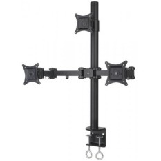 Gunung-itu Triple Desk Monitor Mount, Gerak Gerak Penuh untuk LCD, LED, Layar Komputer, Max 27 Inch, VESA 75x75 dan 100x100mm, Hitam (MI-779)-Intl