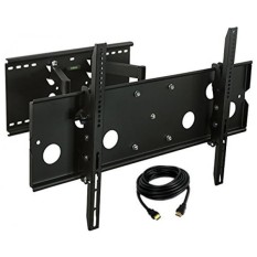 Mount-It! TV Wall Mount Full Motion and Heavy-Duty, Swivels and Tilts, for LCD LED Plasma 32 - 60 Screens, 175 lb Weight Capacity, 6 Ft. HDMI Cable Included, Black - intl