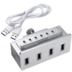 Mountable Aluminium 4 Port USB 3.0 Hub untuk Mac Pro, IMac, Macbook Air, Macbook Pro, Mac Pro dan Mac Mini, Lebih Banyak PC dan Laptop (Perak)