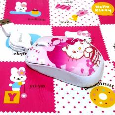 Mouse Girl Bonus Mousepad Motif HK Warna Pink - Aksesoris Laptop Mouse Murah Kado Pria Wanita Kualitas Bagus Ready Stock Jakarta