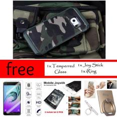 Mouzel Case Army For Samsung Galaxy S6 Edge Free Joy Stick Mobile Game + iRing + Temperred Glass ORI FULL BODY (MELENGKUNG)
